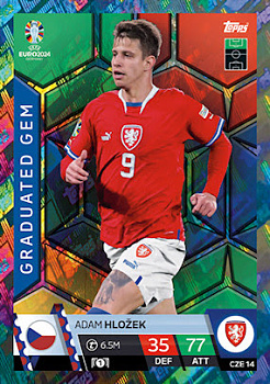 Adam Hlozek Czech Republic Topps Match Attax EURO 2024 Graduated Gem #CZE14